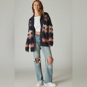 Lucky Brand Multicolor Patterned Cardigan
